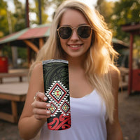 Kia Ora Aotearoa Skinny Tumbler 2025 Pasifika Maori Taniko Motifs LT14 - Polynesian Pride