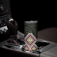 Kia Ora Aotearoa Skinny Tumbler 2025 Pasifika Maori Taniko Motifs LT14 - Polynesian Pride