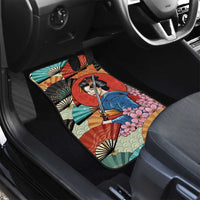 Japanese Geisha Katana Car Mats Japan Sensu Seigaiha Pattern - Polynesian Pride