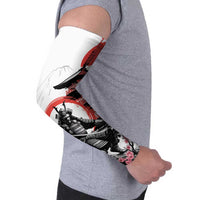 Japanese Samurai Warrior Enso Arm Sleeves Japan Pagoda Sakura Watercolor - Polynesian Pride