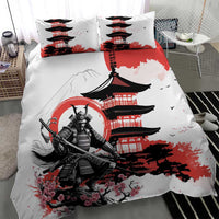 Japanese Samurai Warrior Enso Bedding Set Japan Pagoda Sakura Watercolor - Polynesian Pride