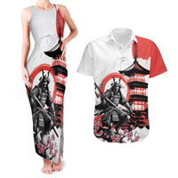 Japanese Samurai Warrior Enso Couples Matching Tank Maxi Dress and Hawaiian Shirt Japan Pagoda Sakura Watercolor LT14 White - Polynesian Pride