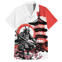 Japanese Samurai Warrior Enso Family Matching Tank Maxi Dress and Hawaiian Shirt Japan Pagoda Sakura Watercolor LT14 Dad's Shirt - Short Sleeve White - Polynesian Pride