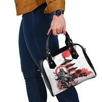 Japanese Samurai Warrior Enso Shoulder Handbag Japan Pagoda Sakura Watercolor - Polynesian Pride