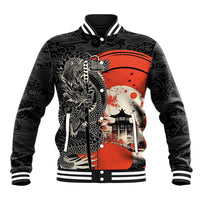 Japanese Dragon Katana Enso Baseball Jacket Japan Pagoda Seamless Cloud - Polynesian Pride
