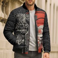 Japanese Dragon Katana Enso Bomber Puffer Jacket Japan Pagoda Seamless Cloud - Polynesian Pride