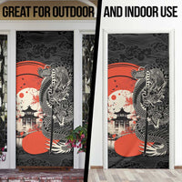 Japanese Dragon Katana Enso Door Cover Japan Pagoda Seamless Cloud LT14 - Polynesian Pride