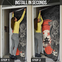 Japanese Dragon Katana Enso Door Cover Japan Pagoda Seamless Cloud LT14 - Polynesian Pride