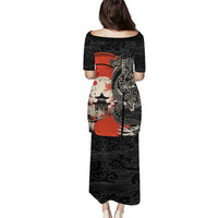 Japanese Dragon Katana Enso Family Matching Puletasi and Hawaiian Shirt Japan Pagoda Seamless Cloud LT14 - Polynesian Pride