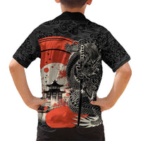 Japanese Dragon Katana Enso Family Matching Summer Maxi Dress and Hawaiian Shirt Japan Pagoda Seamless Cloud LT14 - Polynesian Pride