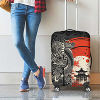 Japanese Dragon Katana Enso Luggage Cover Japan Pagoda Seamless Cloud - Polynesian Pride