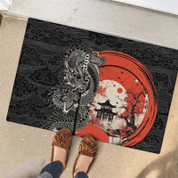 Japanese Dragon Katana Enso Rubber Doormat Japan Pagoda Seamless Cloud - Polynesian Pride
