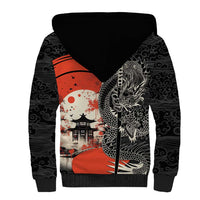Japanese Dragon Katana Enso Sherpa Hoodie Japan Pagoda Seamless Cloud - Polynesian Pride