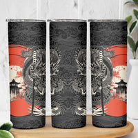 Japanese Dragon Katana Enso Skinny Tumbler Japan Pagoda Seamless Cloud LT14 - Polynesian Pride
