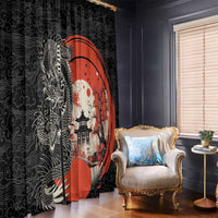Japanese Dragon Katana Enso Window Curtain Japan Pagoda Seamless Cloud - Polynesian Pride
