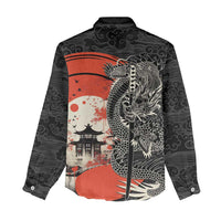 Japanese Dragon Katana Enso Women Casual Shirt Japan Pagoda Seamless Cloud LT14 - Polynesian Pride