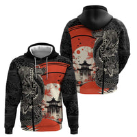 Japanese Dragon Katana Enso Zip Hoodie Japan Pagoda Seamless Cloud LT14 - Polynesian Pride
