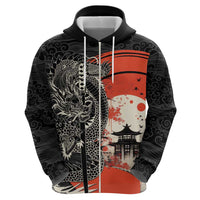 Japanese Dragon Katana Enso Zip Hoodie Japan Pagoda Seamless Cloud LT14 - Polynesian Pride