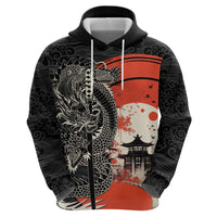 Japanese Dragon Katana Enso Zip Hoodie Japan Pagoda Seamless Cloud LT14 - Polynesian Pride