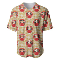 Japanese Daruma Doll Baseball Jersey Palaka With Seamless Bamboo Pattern - Polynesian Pride