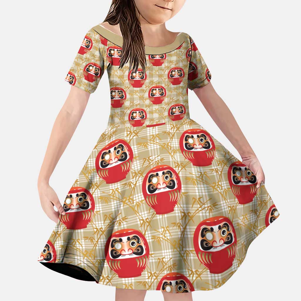 Japanese Daruma Doll Family Matching Puletasi and Hawaiian Shirt Palaka With Seamless Bamboo Pattern - Polynesian Pride