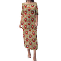 Japanese Daruma Doll Family Matching Puletasi and Hawaiian Shirt Palaka With Seamless Bamboo Pattern - Polynesian Pride