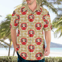 Japanese Daruma Doll Hawaiian Shirt Palaka With Seamless Bamboo Pattern - Polynesian Pride