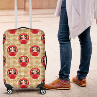Japanese Daruma Doll Luggage Cover Palaka With Seamless Bamboo Pattern - Polynesian Pride
