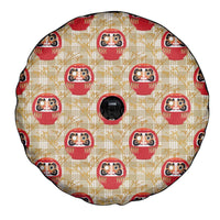 Japanese Daruma Doll Spare Tire Cover Palaka With Seamless Bamboo Pattern - Polynesian Pride