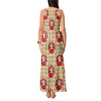 Japanese Daruma Doll Tank Maxi Dress Palaka With Seamless Bamboo Pattern LT14 - Polynesian Pride