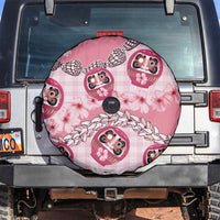 Japanese Daruma Doll Palaka Spare Tire Cover Cherry Blossoms With Shell Lei - Polynesian Pride