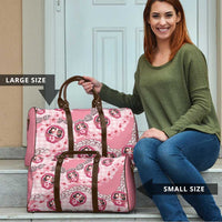 Japanese Daruma Doll Palaka Travel Bag Cherry Blossoms With Shell Lei - Polynesian Pride