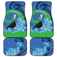 New Zealand Chatham Islands Car Mats Wharekauri Forget Me Not With Black Robin LT14 - Polynesian Pride