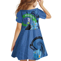 New Zealand Chatham Islands Family Matching Tank Maxi Dress and Hawaiian Shirt Wharekauri Forget Me Not With Black Robin LT14 - Polynesian Pride