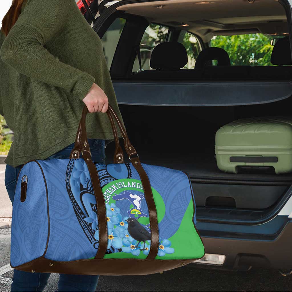 New Zealand Chatham Islands Travel Bag Wharekauri Forget Me Not With Black Robin - Polynesian Pride