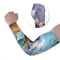 New Zealand South Island Arm Sleeves Te Waipounamu Aoraki Kea Bird LT14 Set of 2 Blue - Polynesian Pride