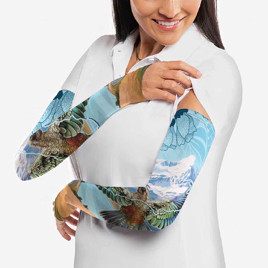 New Zealand South Island Arm Sleeves Te Waipounamu Aoraki Kea Bird LT14 - Polynesian Pride