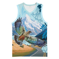 New Zealand South Island Basketball Jersey Te Waipounamu Aoraki Kea Bird LT14 Unisex Blue - Polynesian Pride