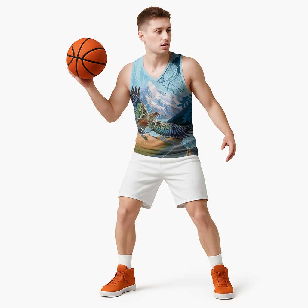 New Zealand South Island Basketball Jersey Te Waipounamu Aoraki Kea Bird LT14 - Polynesian Pride