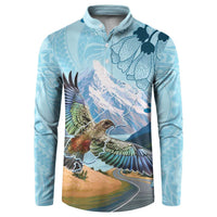 New Zealand South Island Button Sweatshirt Te Waipounamu Aoraki Kea Bird