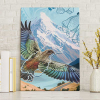 New Zealand South Island Canvas Wall Art Te Waipounamu Aoraki Kea Bird LT14 Without Frame Blue - Polynesian Pride