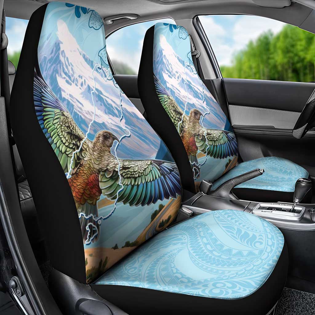 New Zealand South Island Car Seat Cover Te Waipounamu Aoraki Kea Bird LT14 - Polynesian Pride