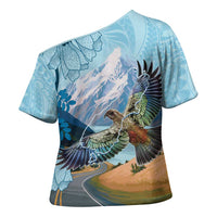 New Zealand South Island Cross Shoulder Shirt Te Waipounamu Aoraki Kea Bird LT14 - Polynesian Pride