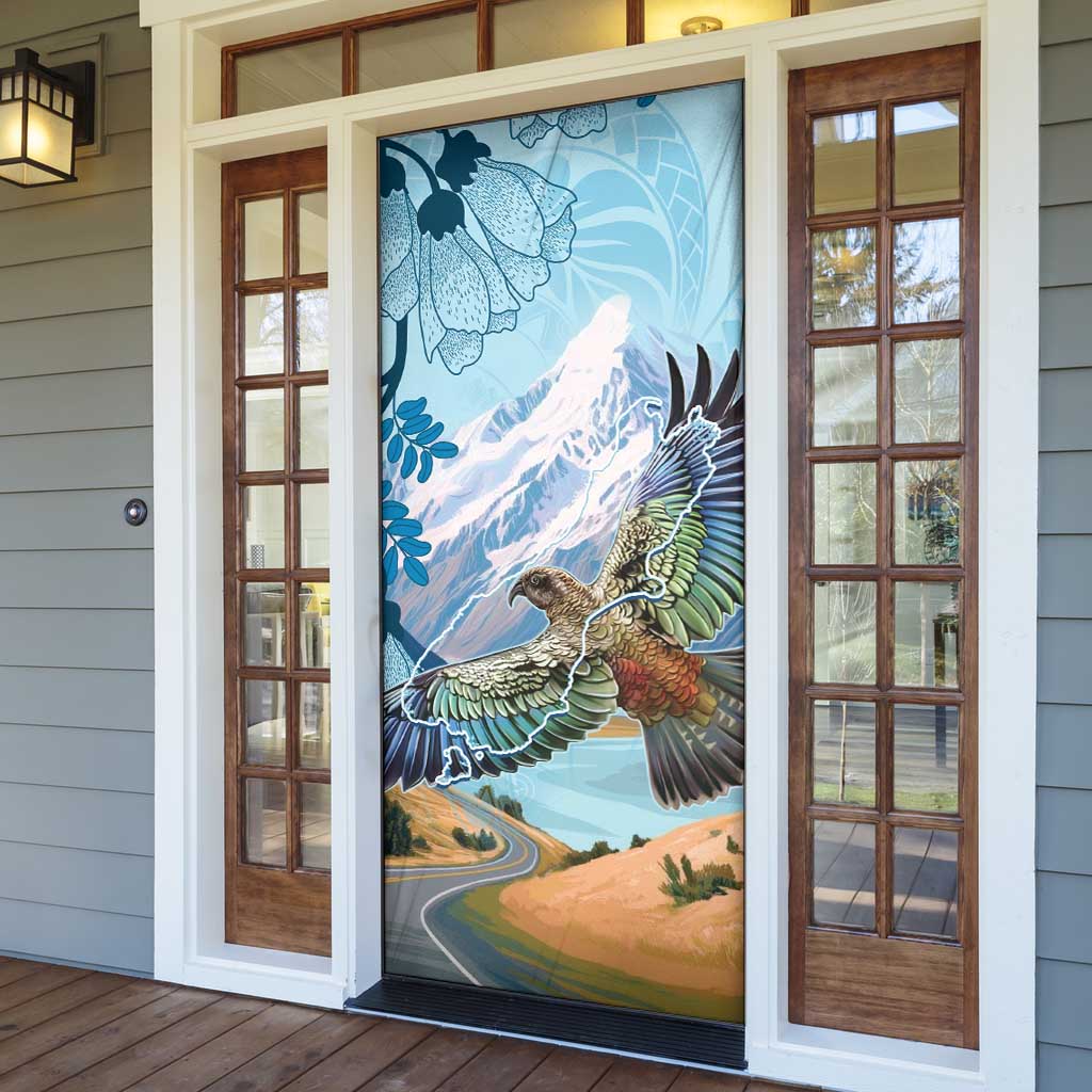 New Zealand South Island Door Cover Te Waipounamu Aoraki Kea Bird LT14 - Polynesian Pride