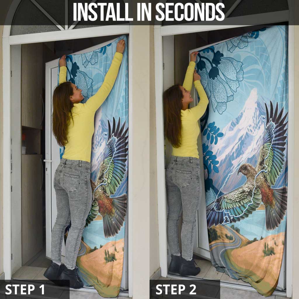 New Zealand South Island Door Cover Te Waipounamu Aoraki Kea Bird LT14 - Polynesian Pride