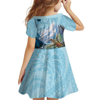 New Zealand South Island Family Matching Tank Maxi Dress and Hawaiian Shirt Te Waipounamu Aoraki Kea Bird LT14 - Polynesian Pride