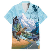 New Zealand South Island Hawaiian Shirt Te Waipounamu Aoraki Kea Bird LT14 Blue - Polynesian Pride