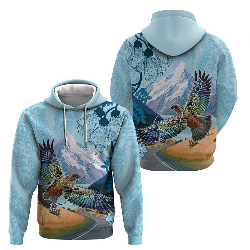 New Zealand South Island Hoodie Te Waipounamu Aoraki Kea Bird LT14 - Polynesian Pride