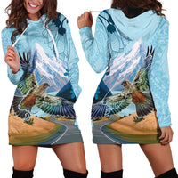New Zealand South Island Hoodie Dress Te Waipounamu Aoraki Kea Bird LT14 - Polynesian Pride