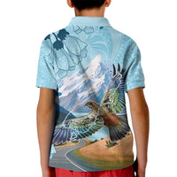 New Zealand South Island Kid Polo Shirt Te Waipounamu Aoraki Kea Bird LT14 - Polynesian Pride